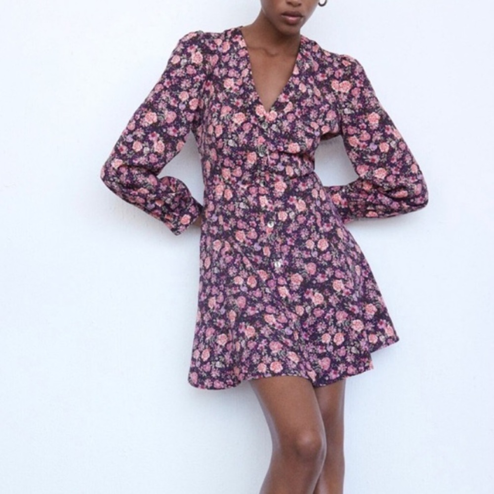 NWT Zara Floral Print Dress - Picture 4 of 7